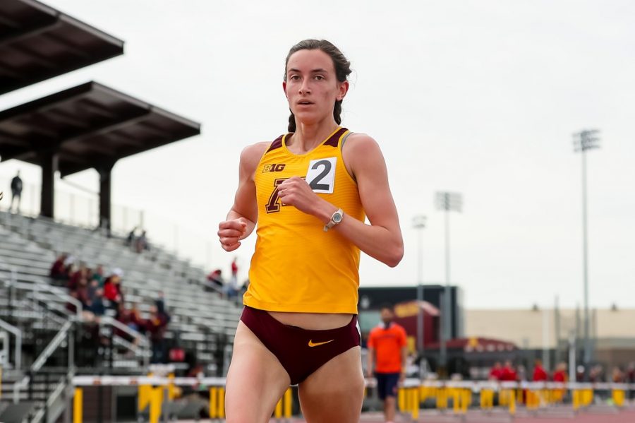Bethany Hasz competes at the University of Minnesota Track and Field stadium on Friday, April 30.