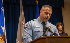 Minneapolis Police Chief Brian O’Hara speaking at a press conference announcing the Department of Justice’s investigation into the Minneapolis Police Department on June 16, 2023.