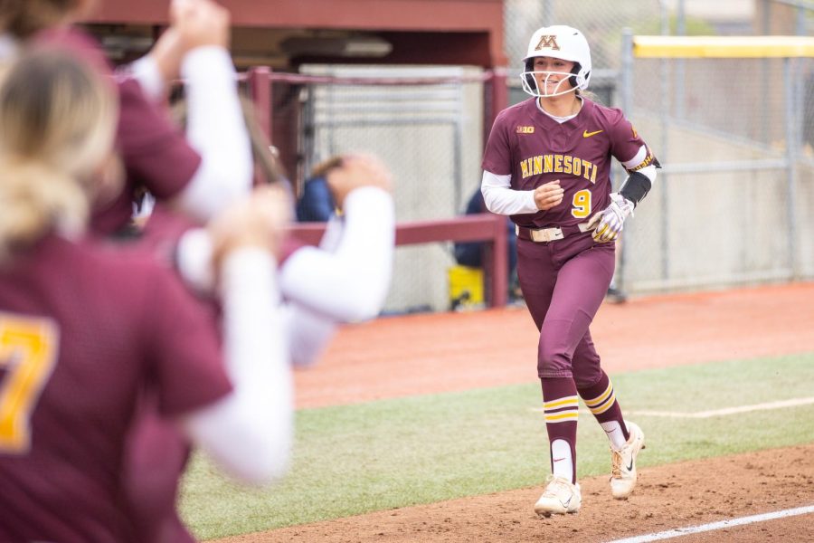 Jess Oakland’s game-tying home run against Michigan at Jane Sage Cowles Stadium on May 6, 2023.