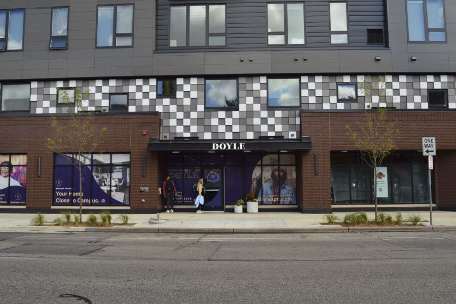 The Doyle Apartments recently opened in Dinkytown along 4th Street.